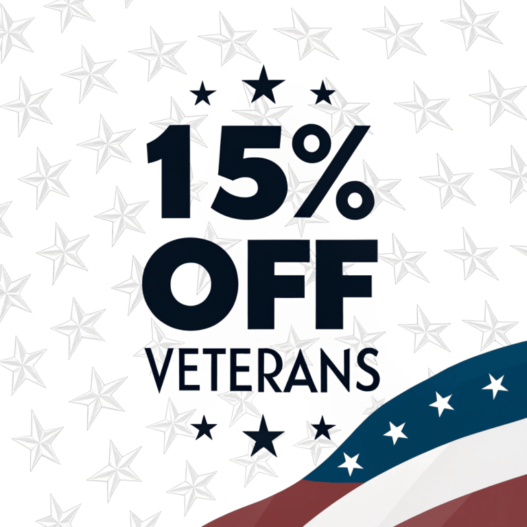 15% off veterans and first responders