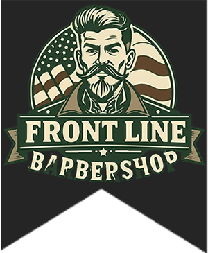 front line barbershop logo ribbon min