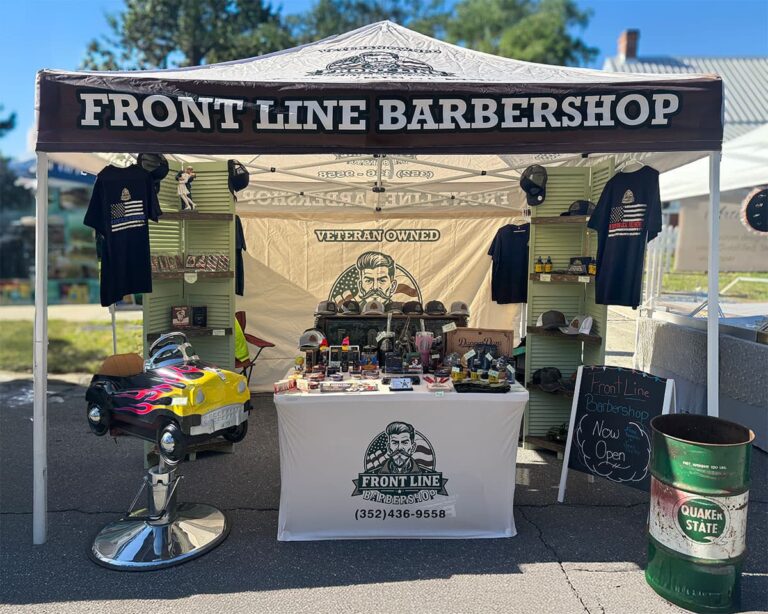 front line barbershop outdoor display min