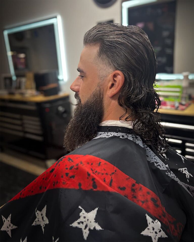 mens long haircut beard trim min